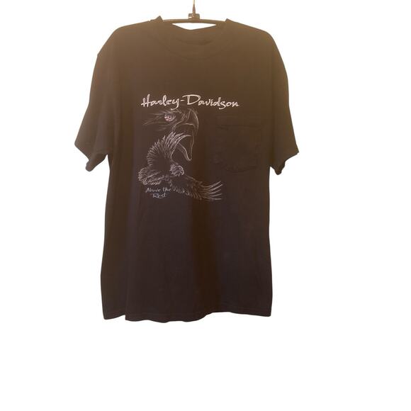 Harley Davidson TShirt Mens Sz Medium Black Graphic Mikes Famous New Castle DE S - Picture 2 of 6